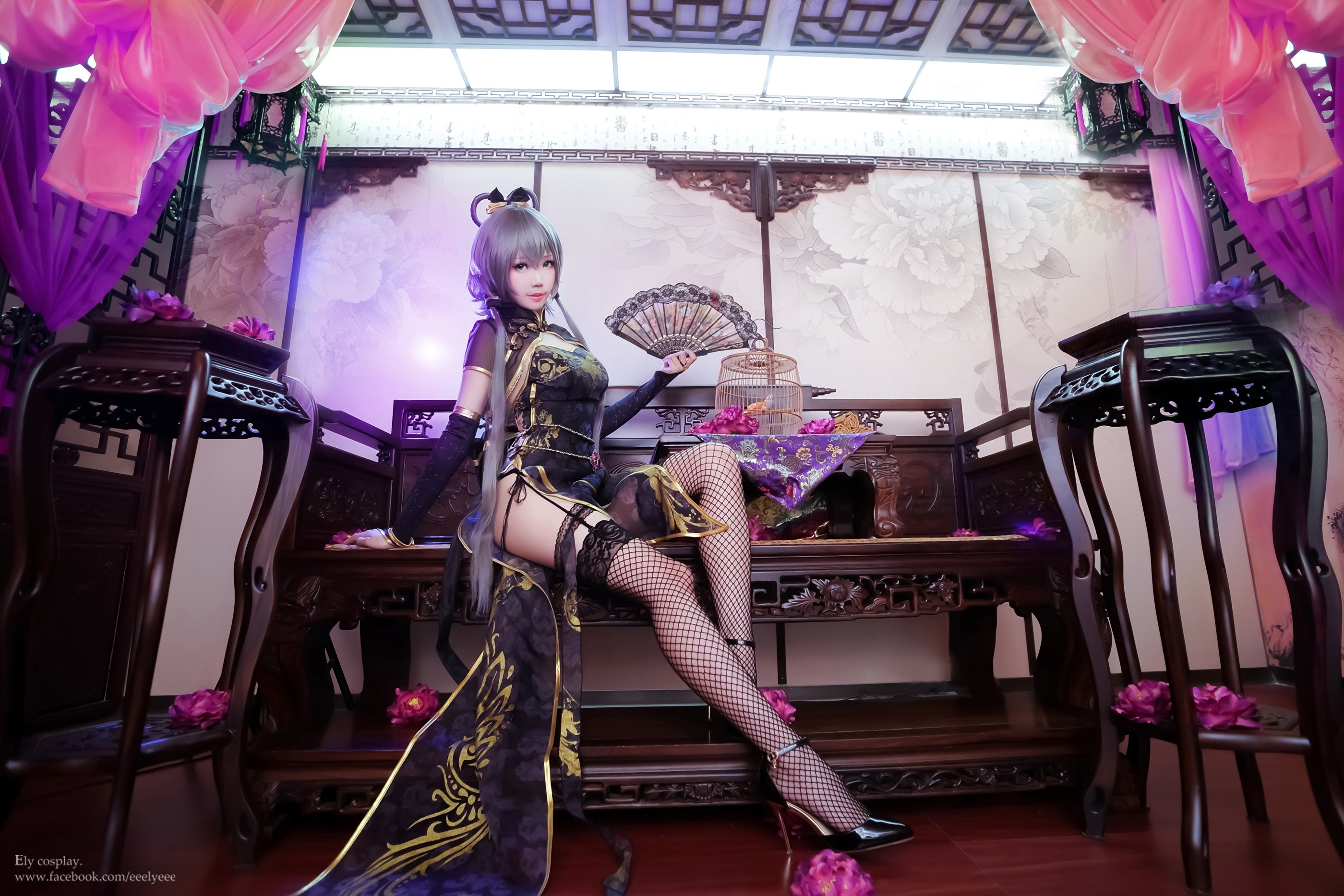 图片[1]-ElyEE子 – NO.049 天依金丝雀旗袍 [13P]-XikXak